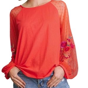 Umgee USA Orange Tee with embroidery size M